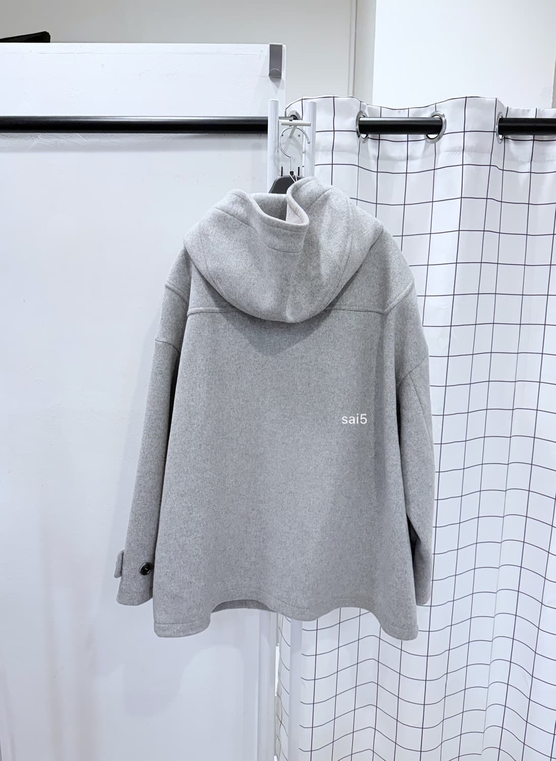 메인부스 오버사이즈 하프 더플코트 그레이 상품이미지3