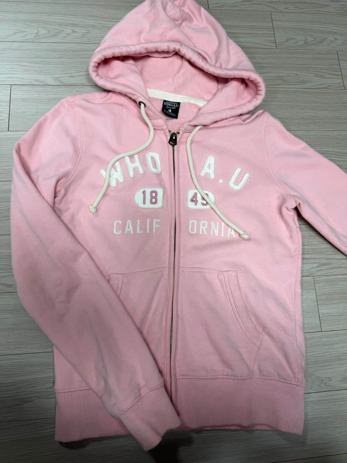 후아유 핑크 후드집업 s 상품이미지2