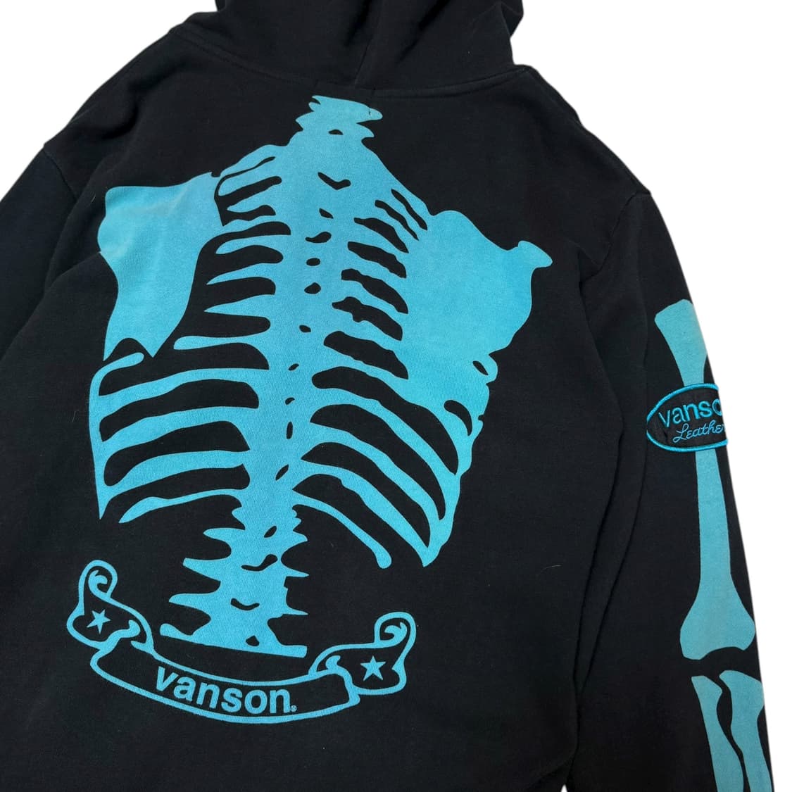 밴슨 레더 블랙 민트 워머 본 스켈레톤 후드집업 상품이미지6