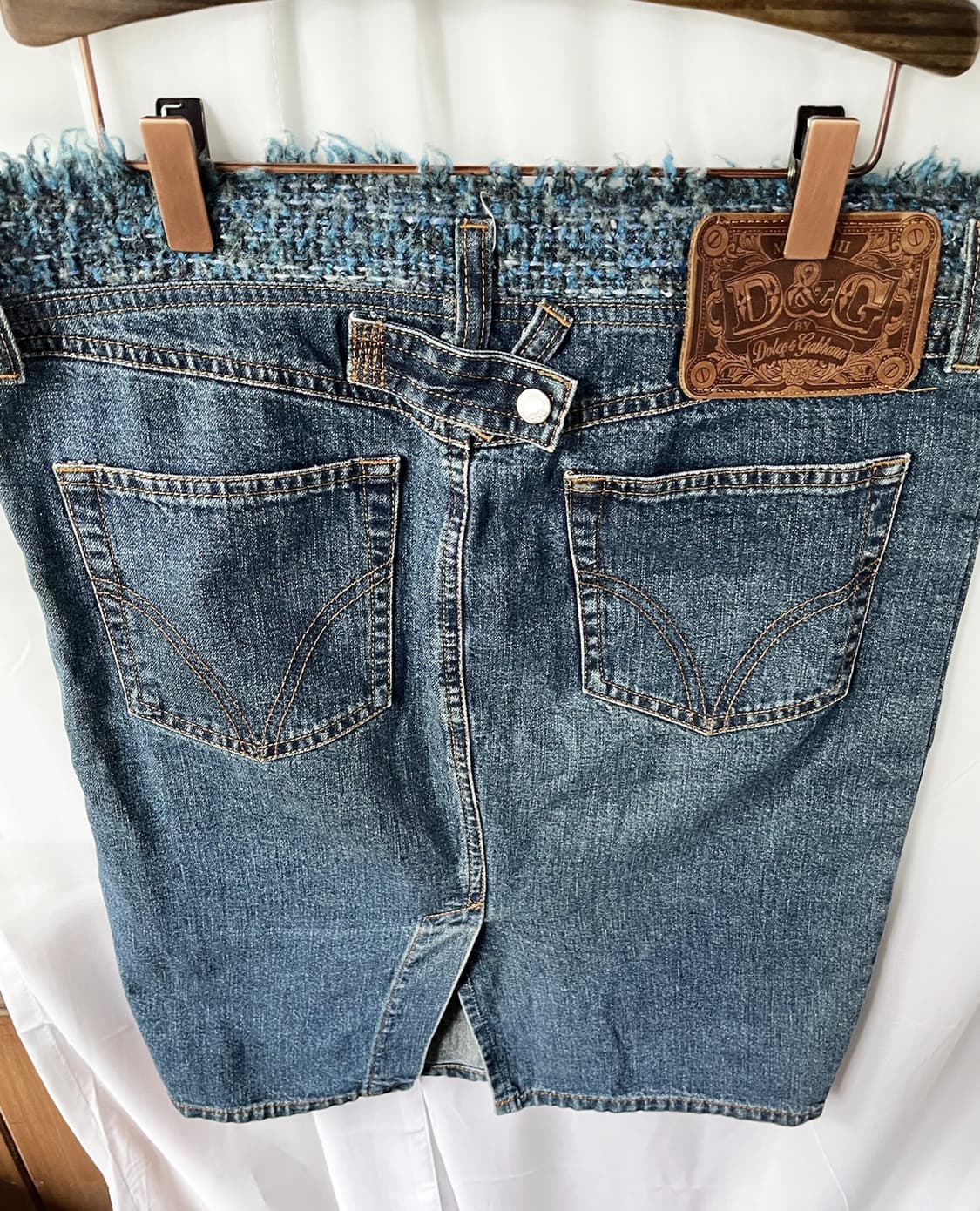 D&G tweed-fringe denim skirt 상품이미지8