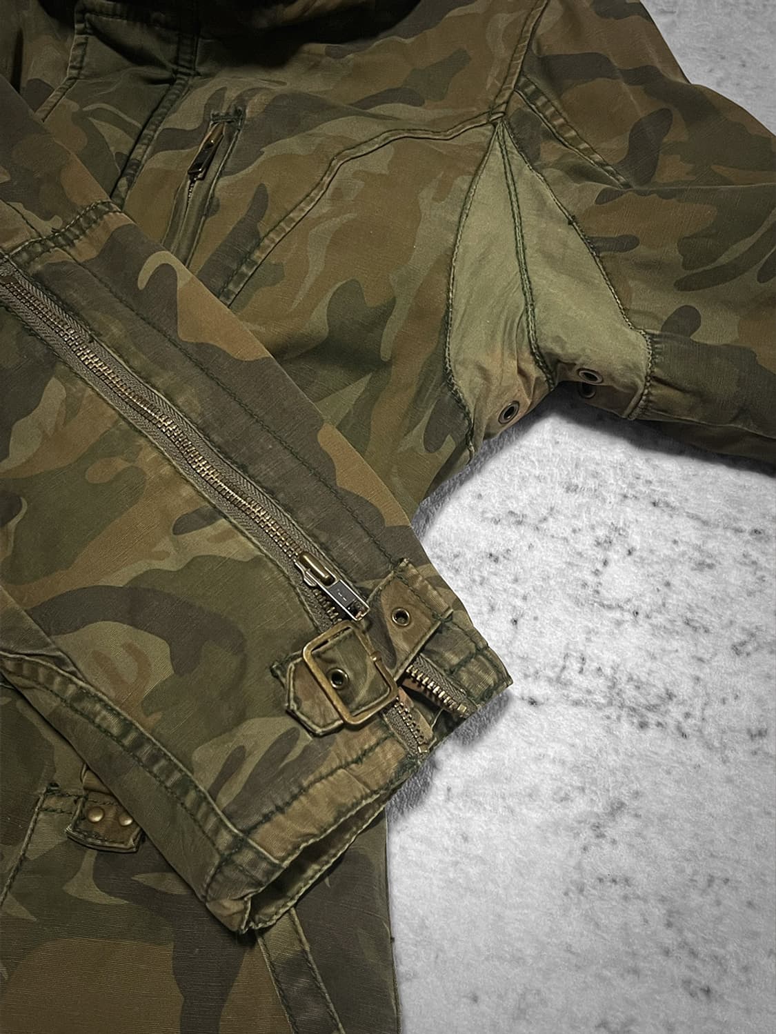 (a.r) 00s black fur military jacket  상품이미지5