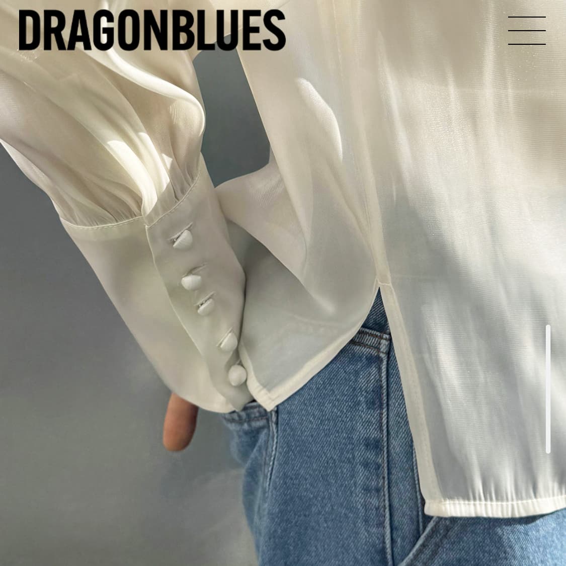 드래곤블루스(DRAGONBLUES) 쉬머 트위스트 블라우스 55 새상품 상품이미지5
