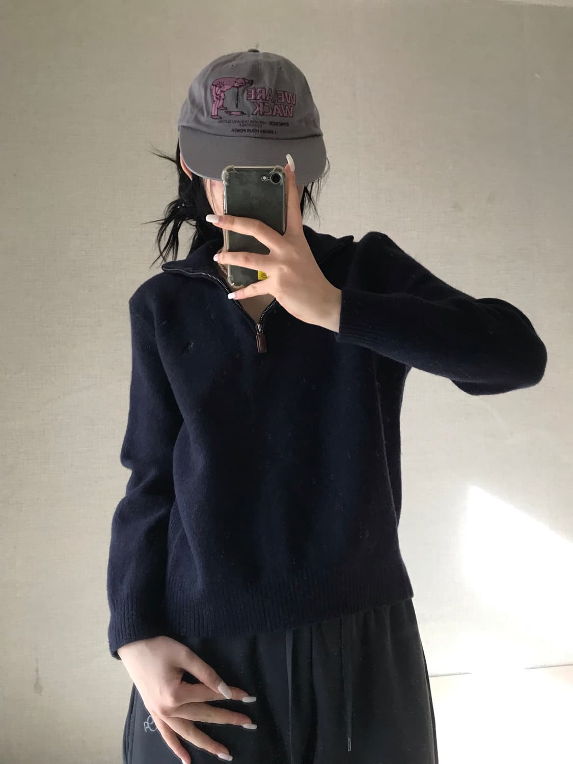 폴로 네이비 니트 반집업 상품이미지2