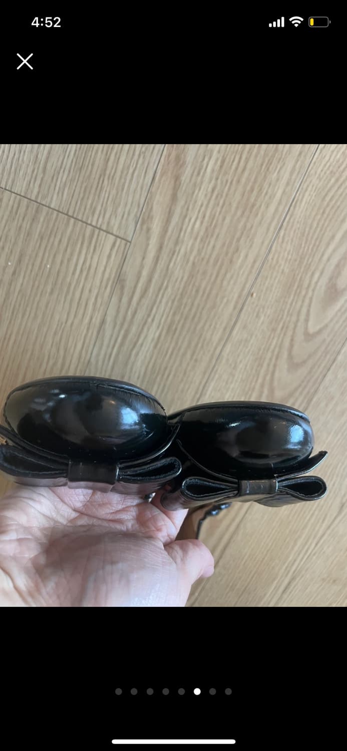 [정품] PRADA 프라다 블랙 레더 플랫슈즈 37 (235) 상품이미지6