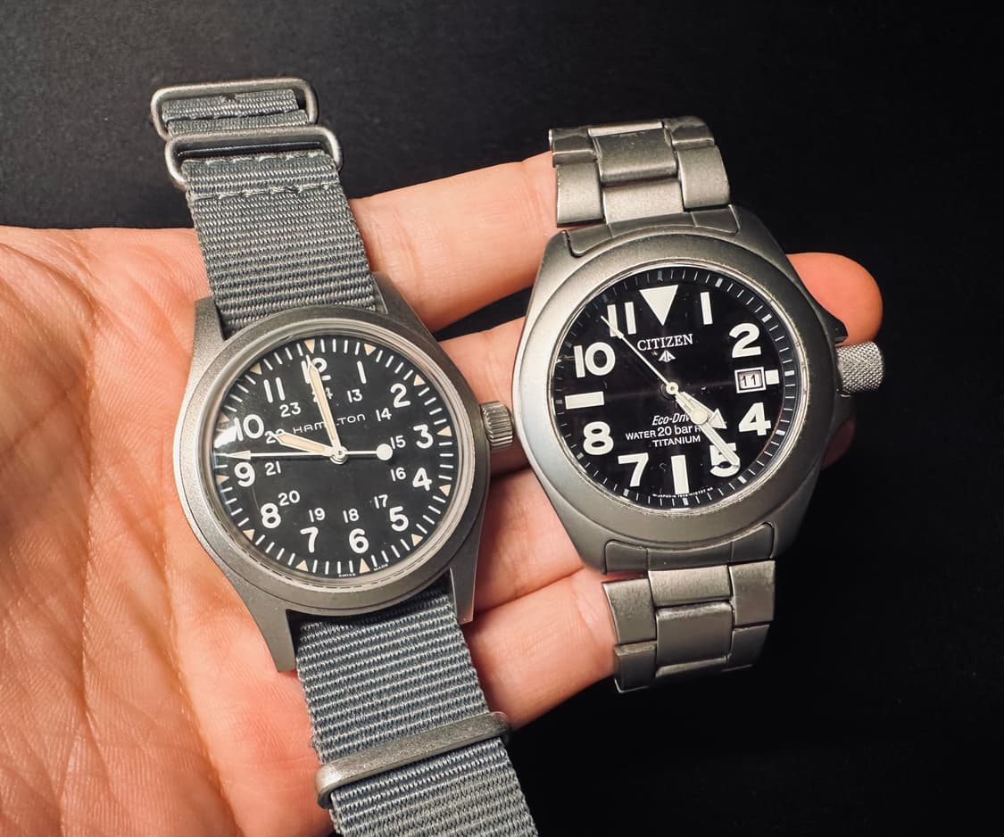 해밀턴 카키필드 메카니컬 38mm 운모 글라스 시계 판매 상품이미지9