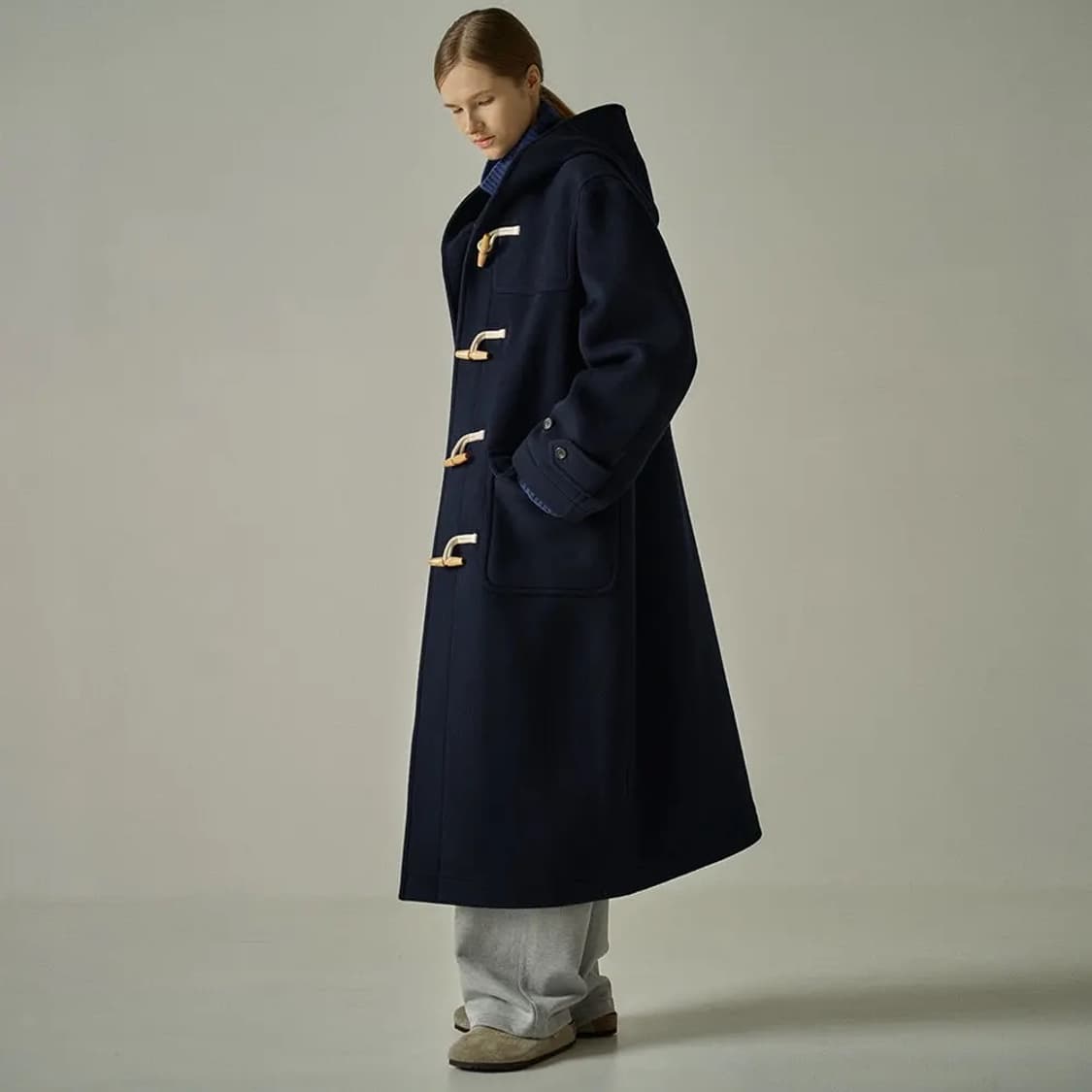 [S] 파사드패턴 캐시미어 더플코트 네이비 상품이미지1