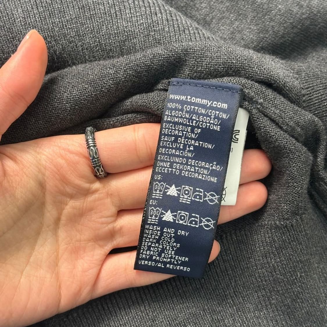 타미힐피거 크루넥 니트 그레이 M 상품이미지5