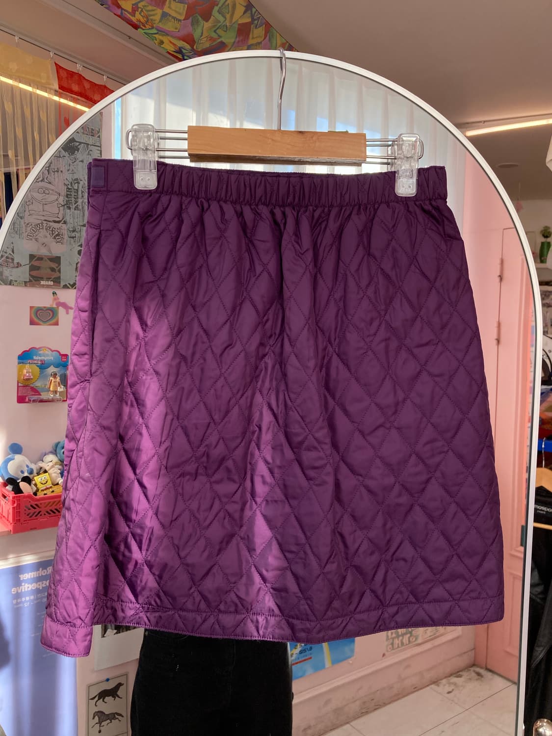 빈티지 퍼플 패딩 랩 스커트 상품이미지2