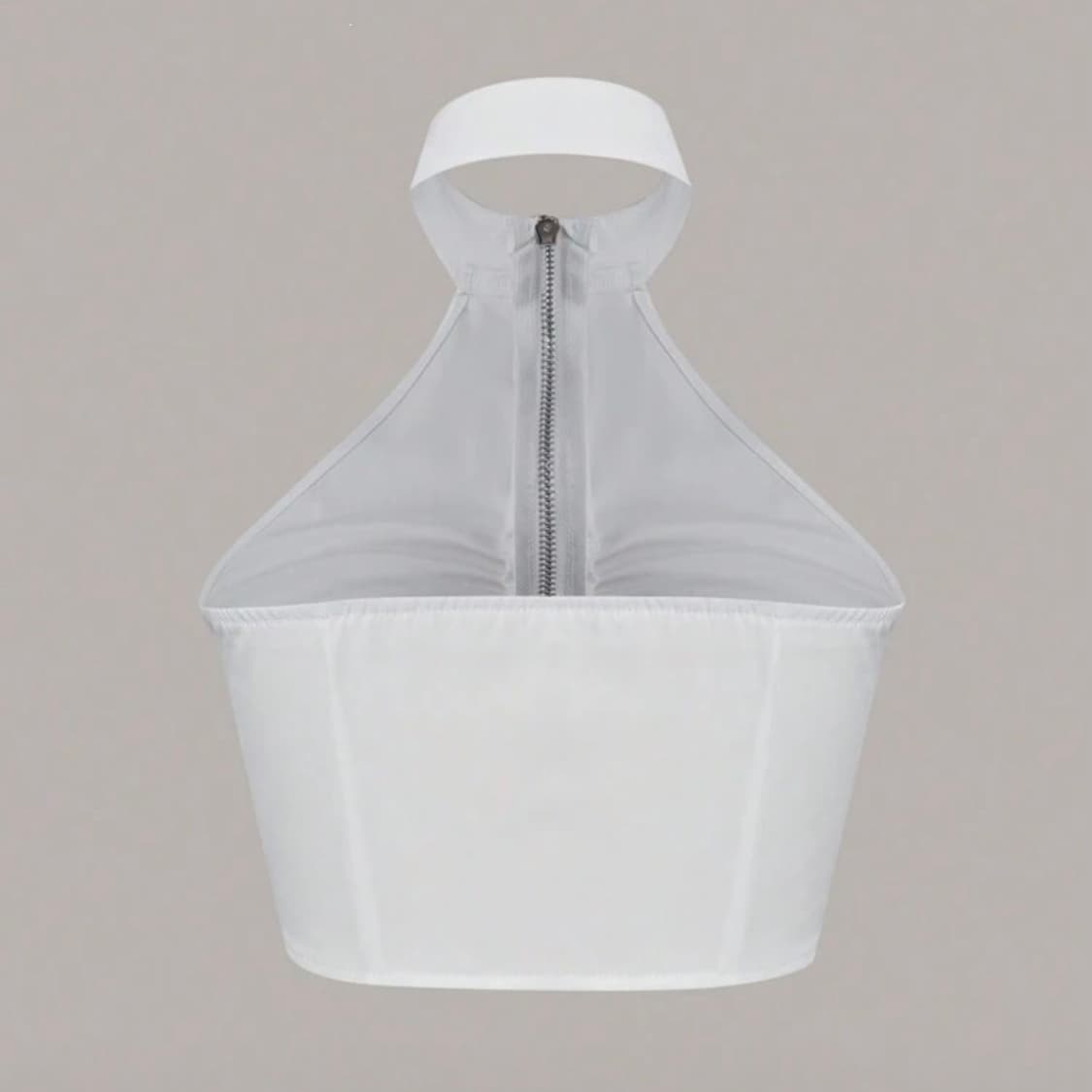 Shein 화이트 홀터넥 지퍼 탑 XS 상품이미지3