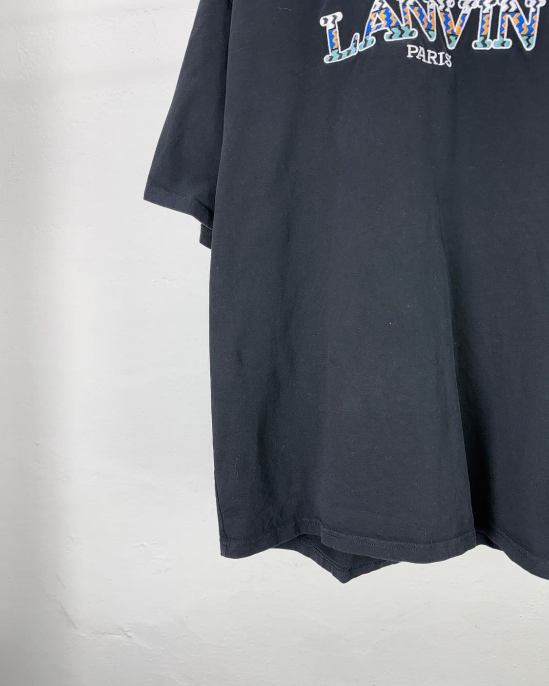 랑방 블랙 다인 로고 크루넥 하프 티셔츠 상품이미지4