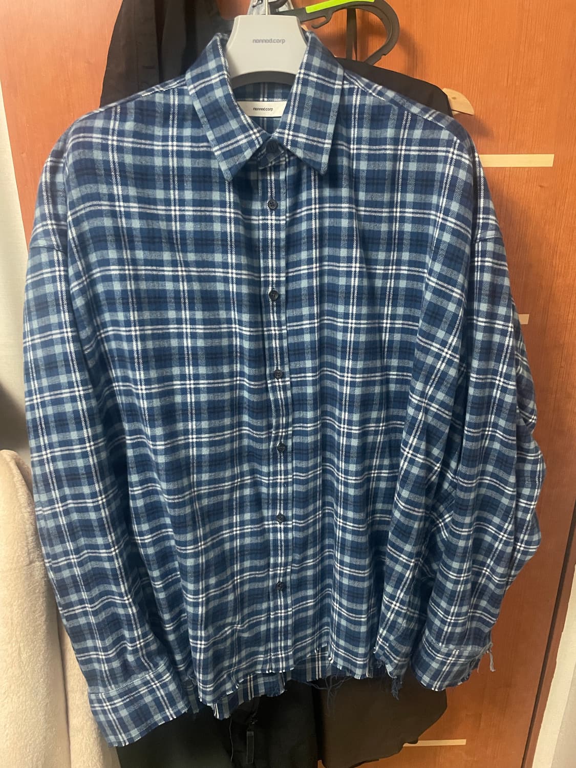 (2) 논노드 플렉시블 체크 셔츠 클래식 블루 상품이미지1