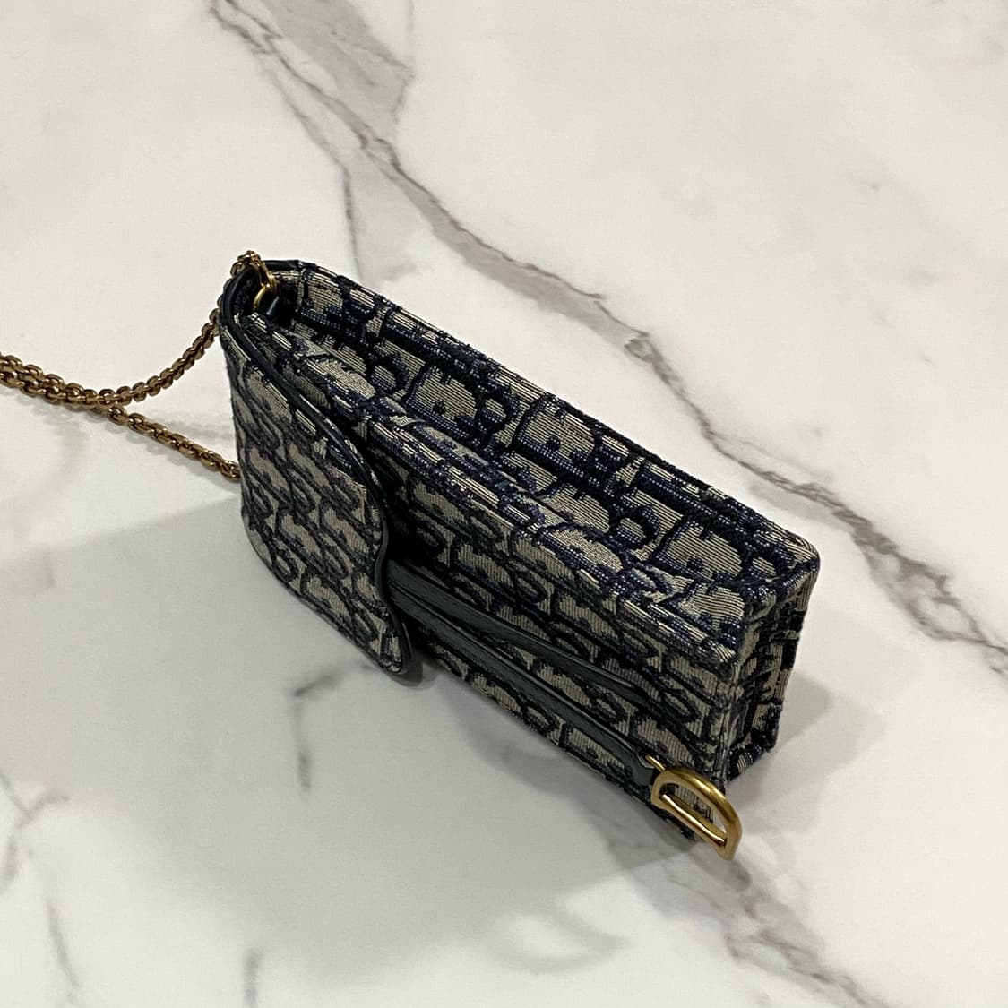 거의새것 디올 새들 오블리크 자카드 버티컬 파우치 휴대폰 가방 상품이미지4