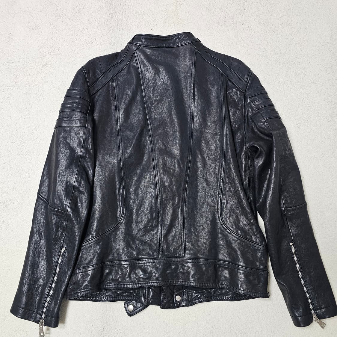 L 리얼레더 논카라 라이더 가죽 자켓 상품이미지3