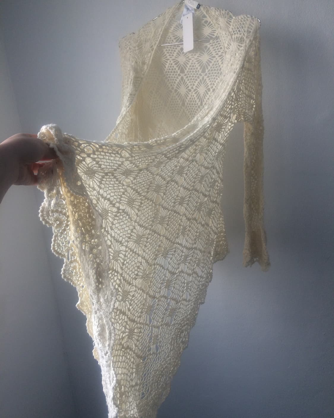 Drape point crochet knit open cardigan 상품이미지4