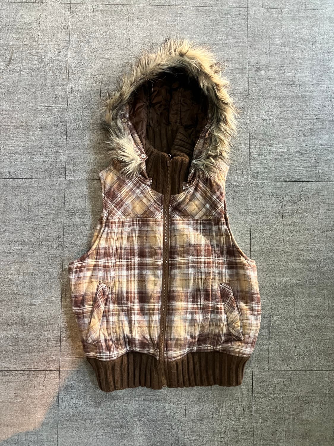 일본빈티지 Coloringgem 하구미모리걸 할메카지 아베깔 울프죠베스트 상품이미지1