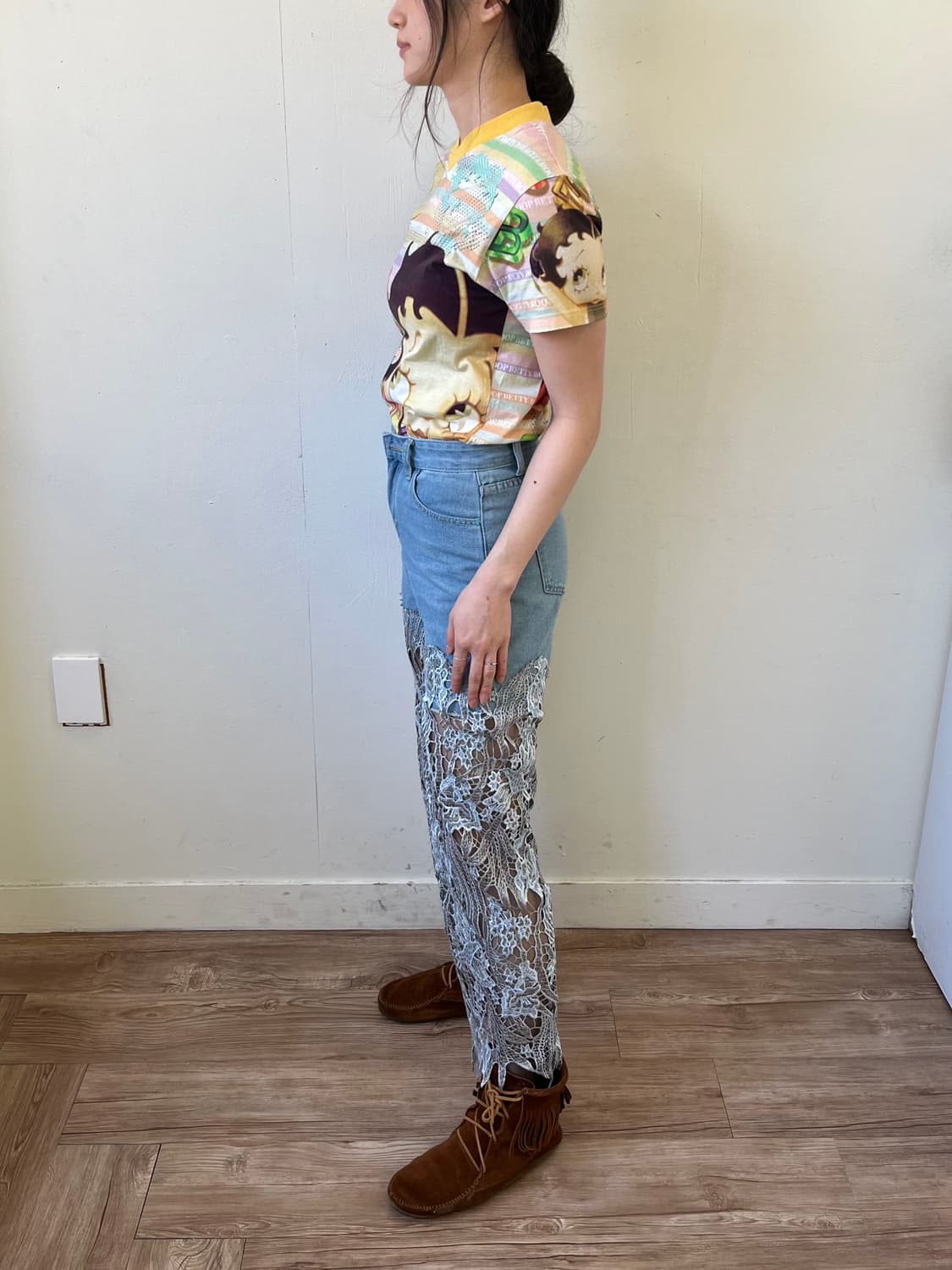 Japan vtg 페이크 버튼 데님 팬츠  상품이미지9