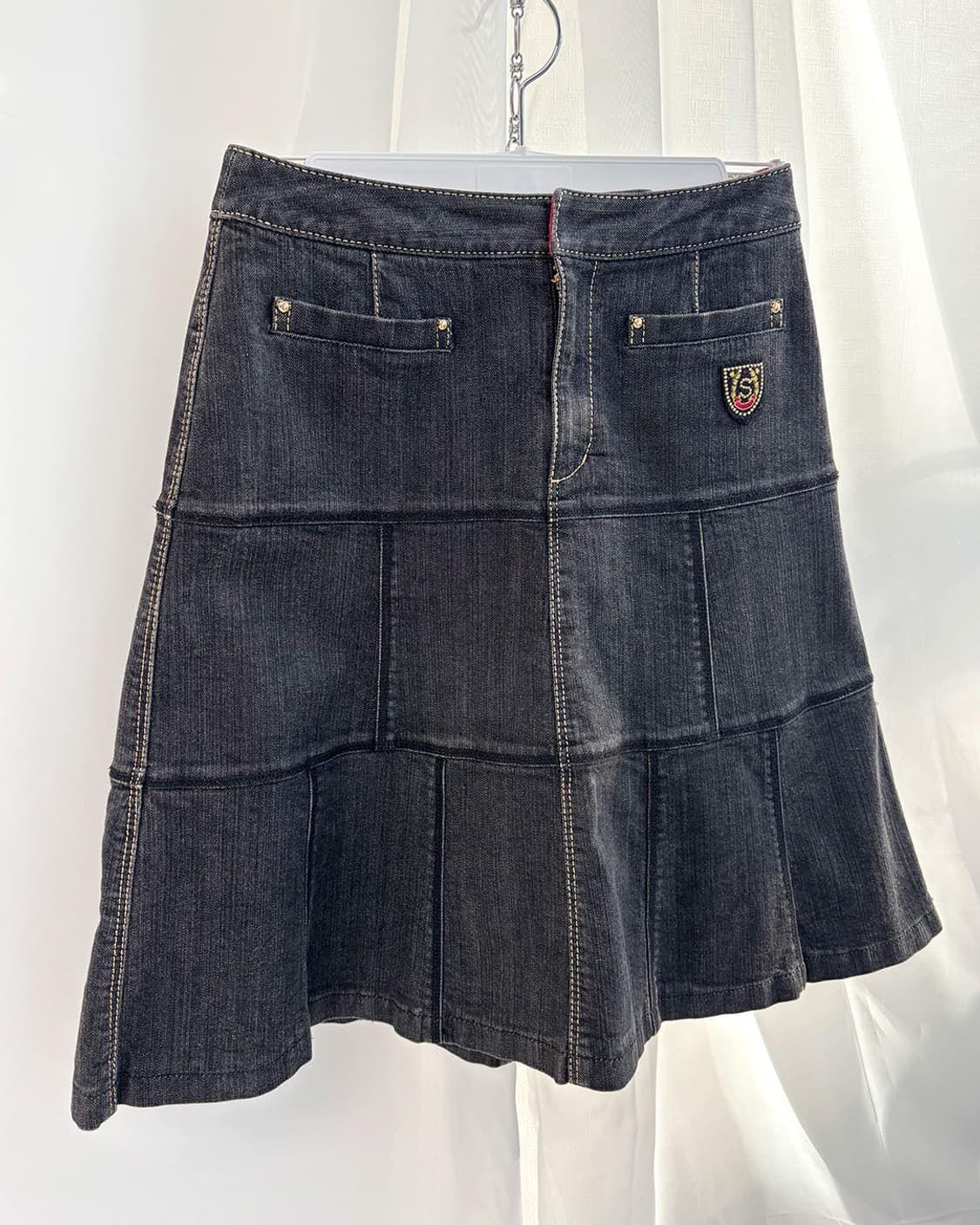 Sonia Rykiel 스퀘어 패치워크 A라인 데님 스커트 상품이미지2