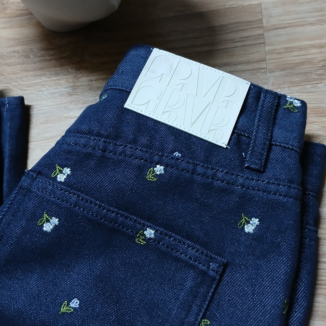 GROVE 차정원 그로브 꽃자수 데님 플라워 청바지 데님진 상품이미지2