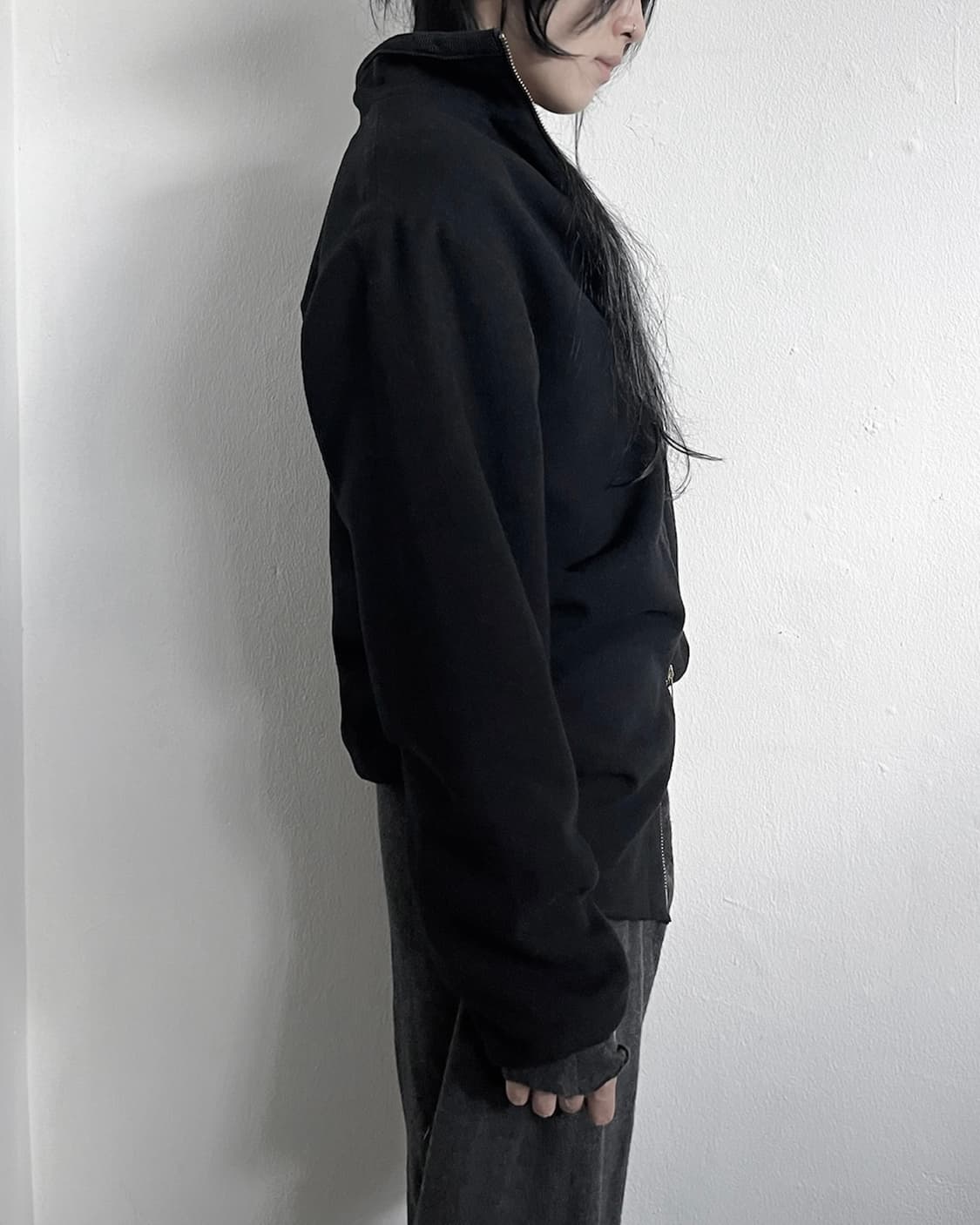 gomme 언밸런스 드레이프 울 집업 자켓 상품이미지4