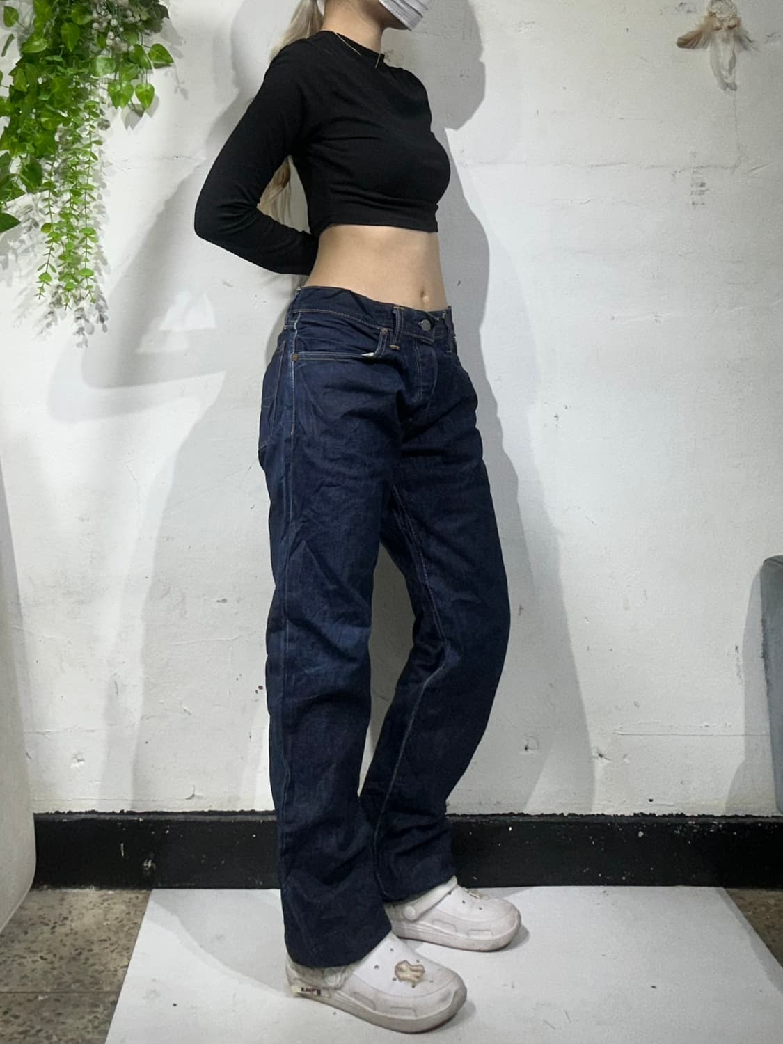 폴로 진청 가죽탭 스트레이트핏 데님 팬츠 청바지  상품이미지1