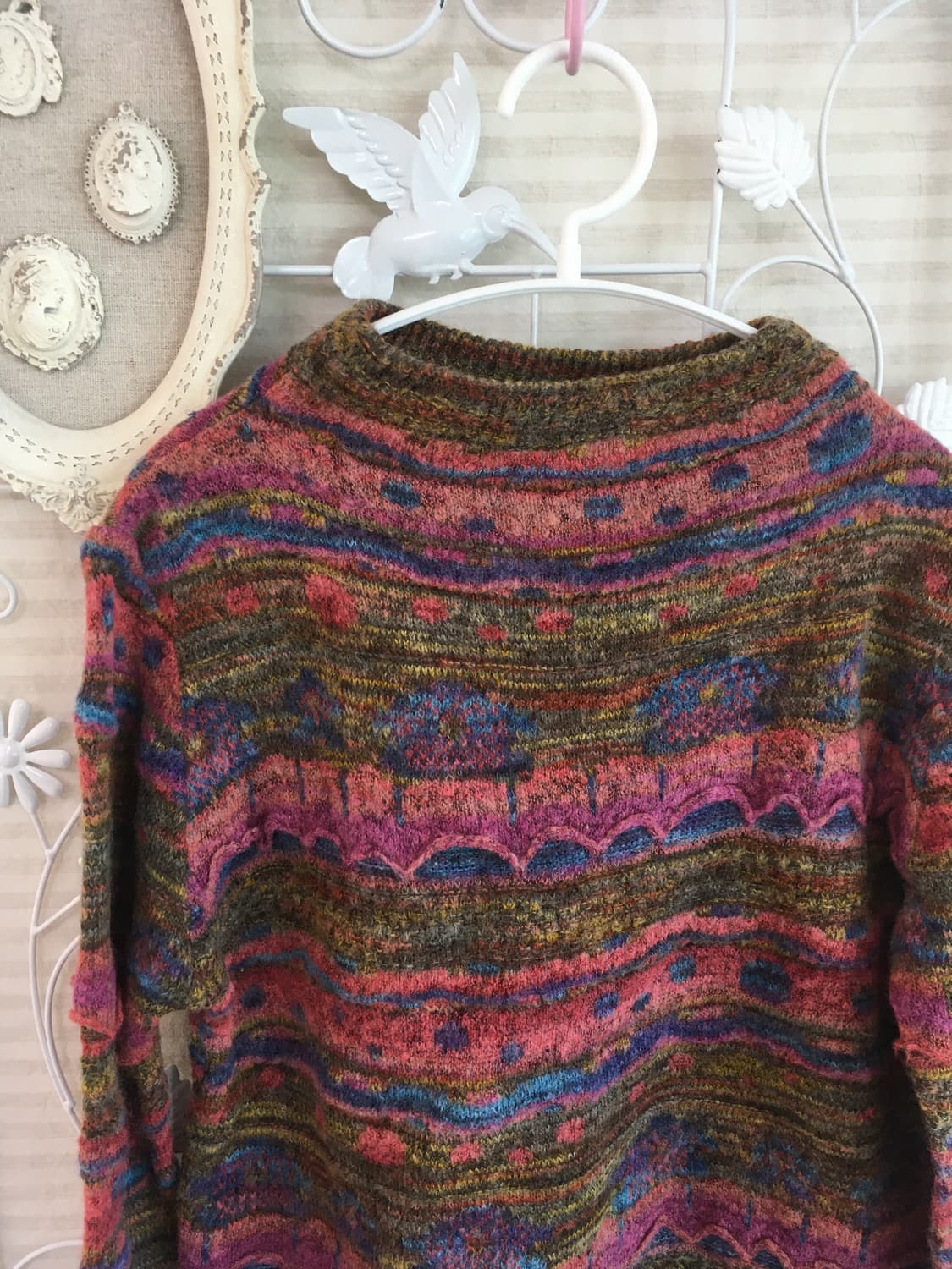 jpn vintage 하구미 보헤미안 빈티지 패턴 니트 상품이미지2