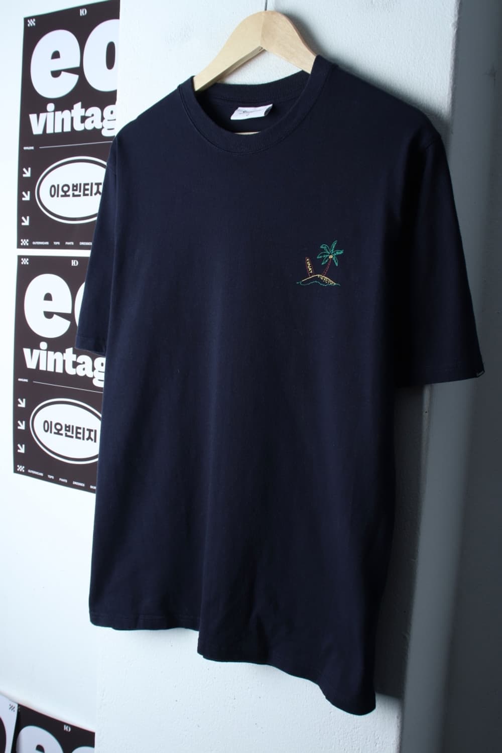 (L-XL) 커버낫 반팔 티셔츠 야자수 서핑 네이비 올드스쿨-H32965 상품이미지1