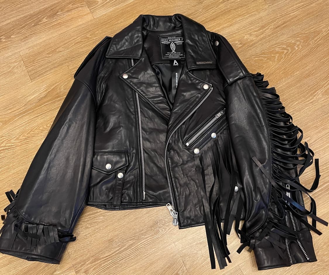HOLY NUMBER 7 프린지 램스킨 라이더 자켓  상품이미지1