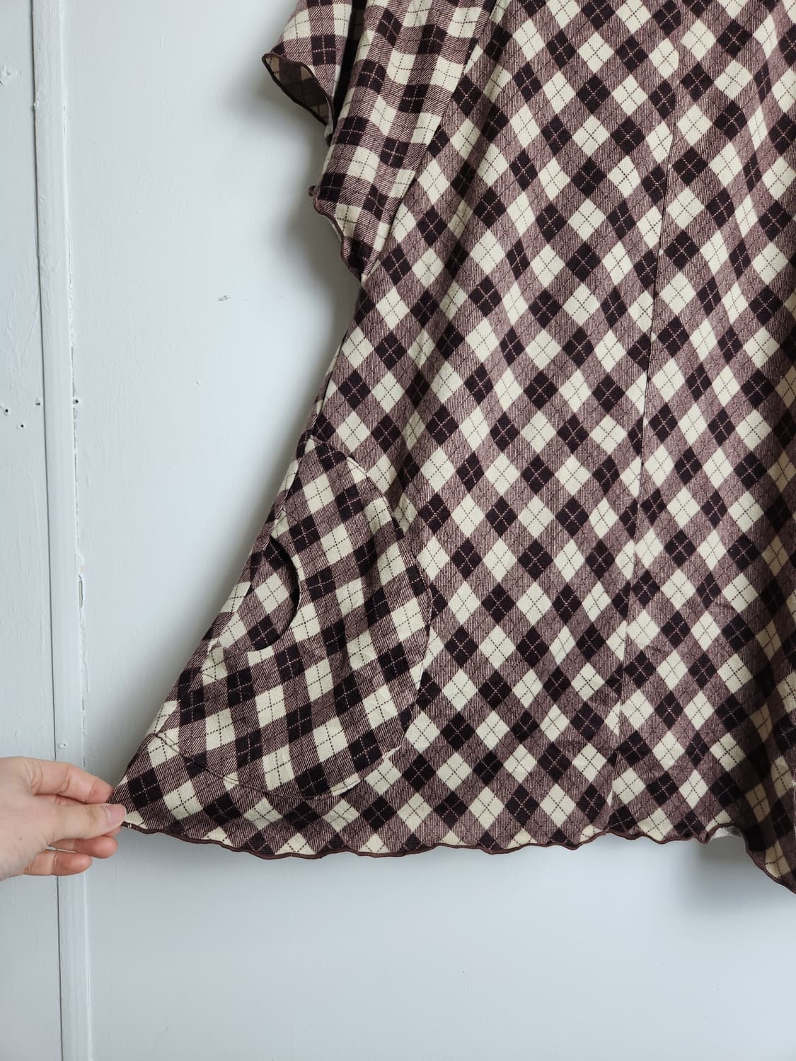 반소매 체크 탑 상품이미지9