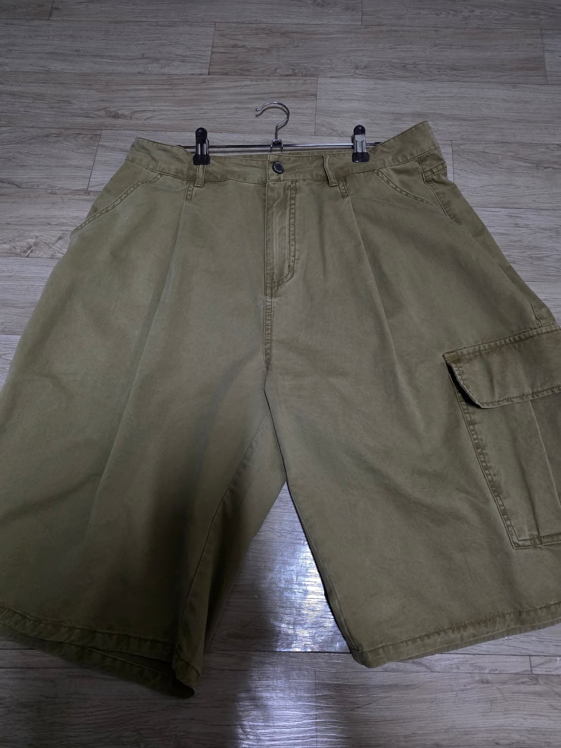 언아웃핏 워시드 와이드 코튼 쇼츠 상품이미지4