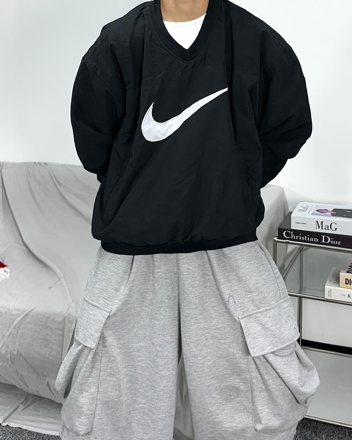 나이키 블랙 빅로고 빅스우시 웜업 L 상품이미지2