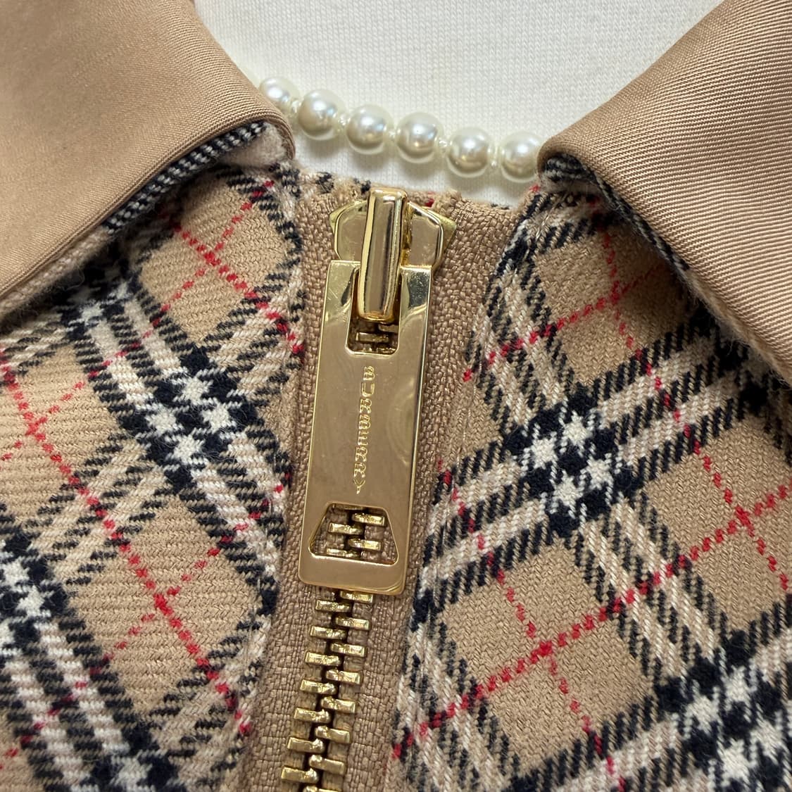 정품 버버리 콘트라스트 체크 패널 자켓 상품이미지6