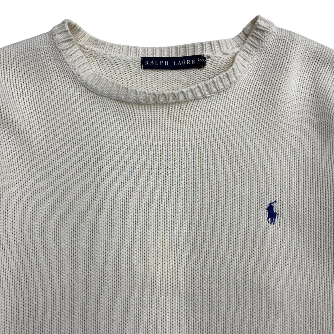 2000s 폴로 랄프로렌 블루포니 아이보리 코튼 니트 M 상품이미지5