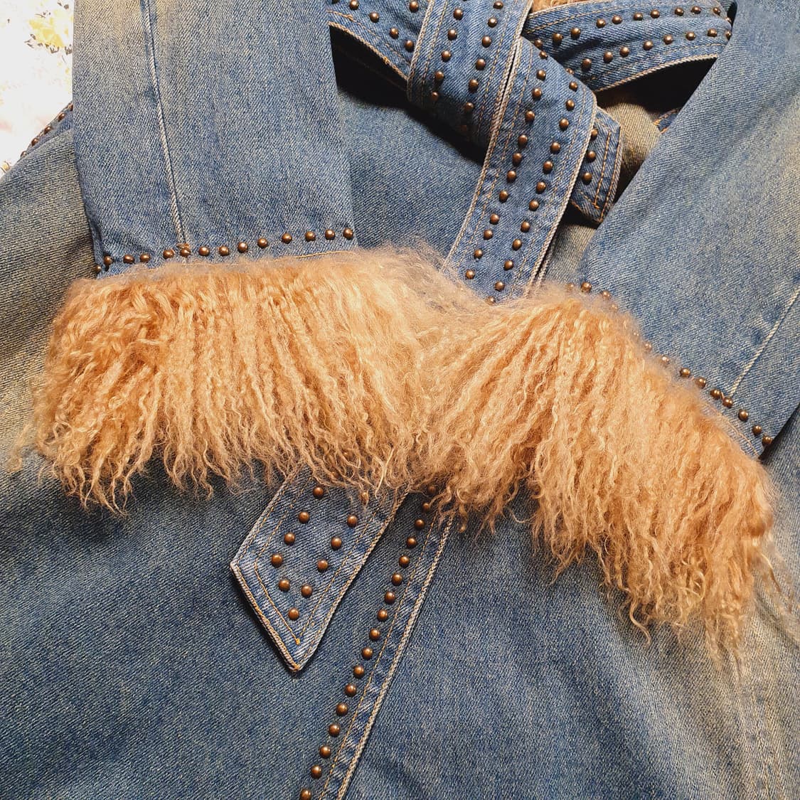 세실맥비 빈티지 리얼 티벳 램퍼 스터드데님 코트 오네갸루 라떼갸루 y2k 상품이미지6