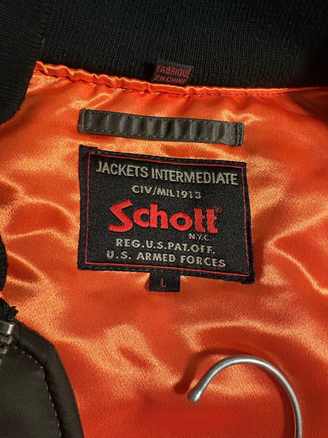 Schott 쇼트 ma-1 카키 L 상품이미지4