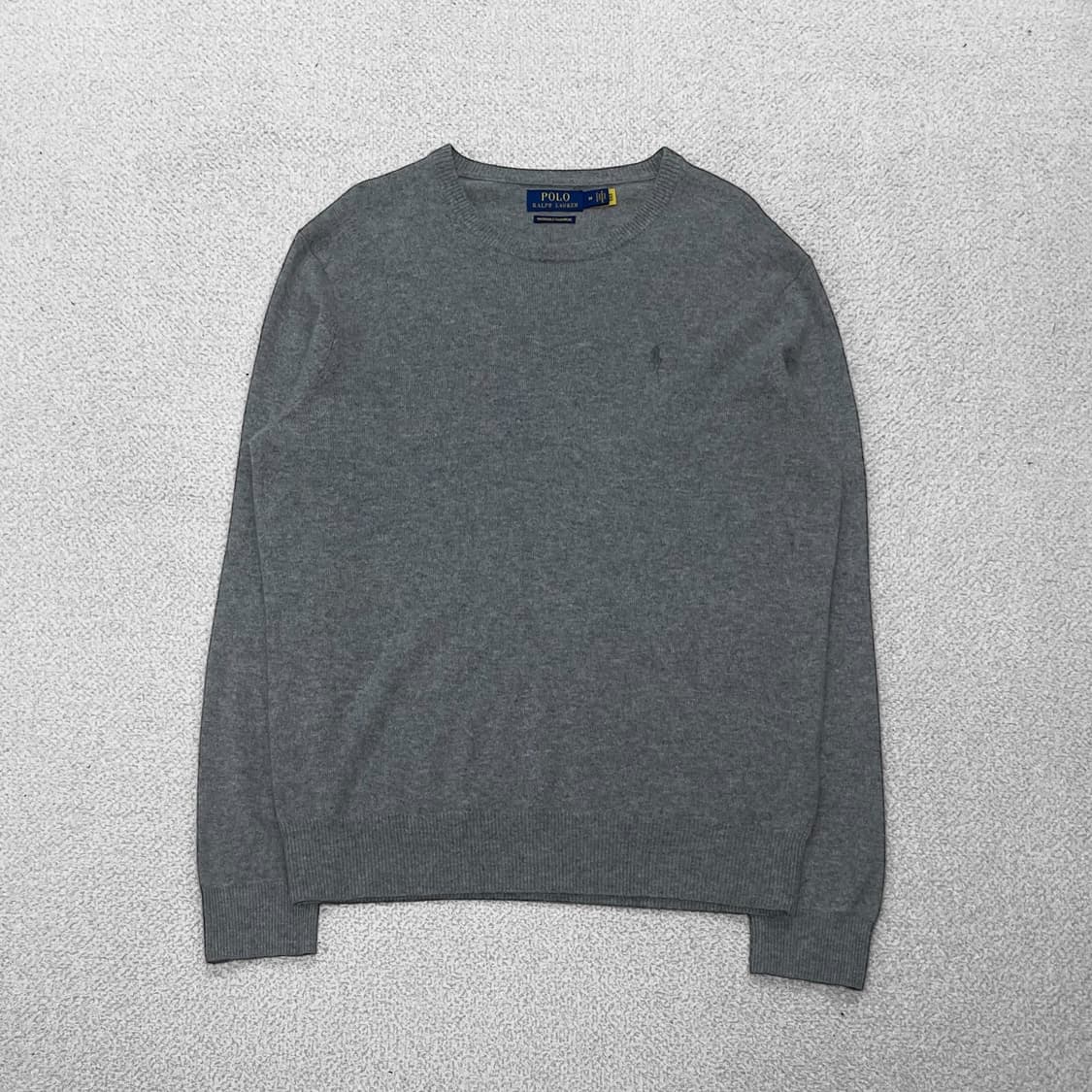 폴로 랄프로렌 포니 로고 캐시미어 라운드 니트 그레이 상품이미지1