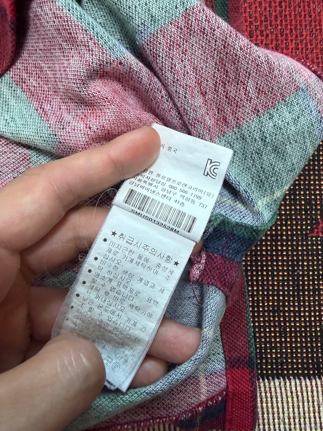 폴로 랄프로렌 빅포니 금장로고 타탄체크 카라티 치프키프 상품이미지7
