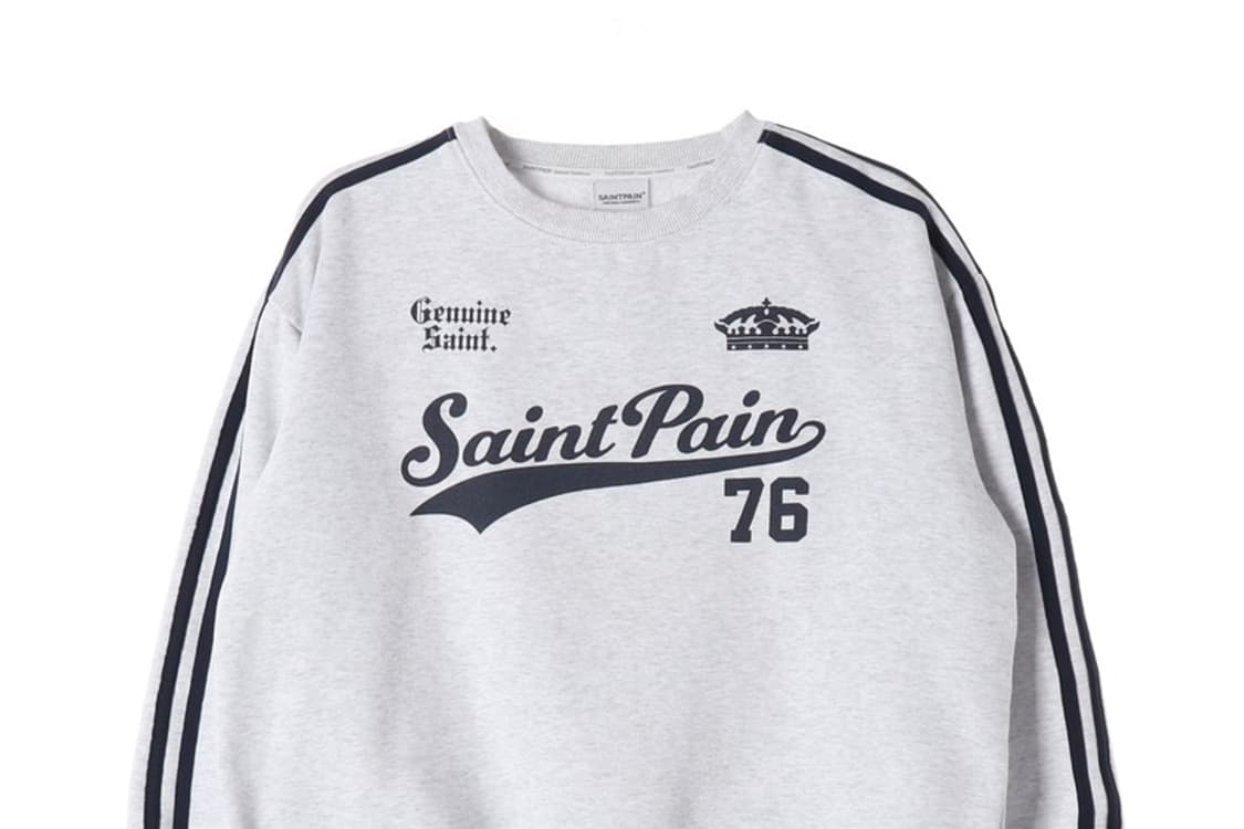 세인트페인 그레이 사이드 라인 기모 맨투맨 M 상품이미지3