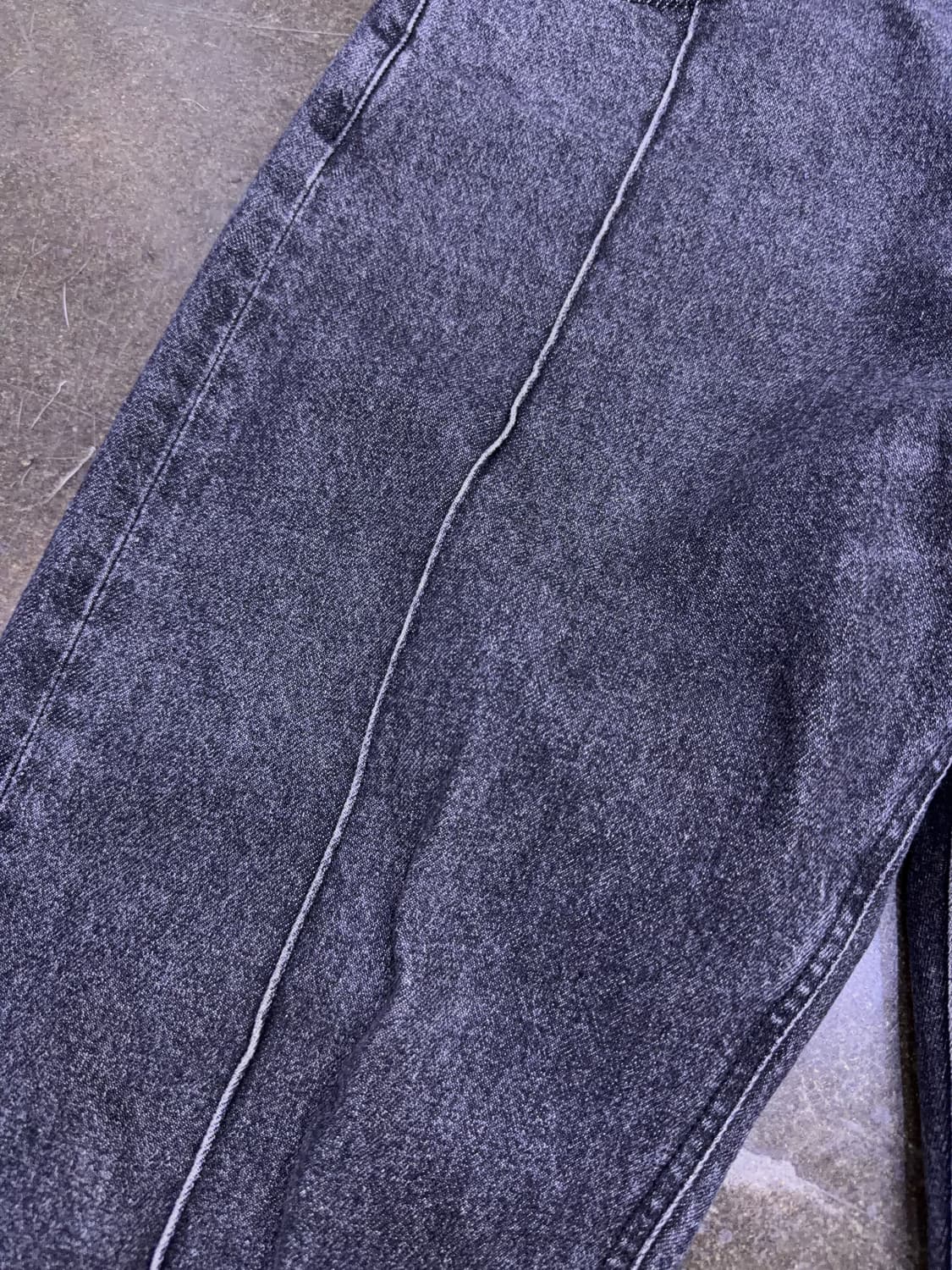 유니폼브릿지 핀턱 와이드 흑청 데님팬츠 L 상품이미지6