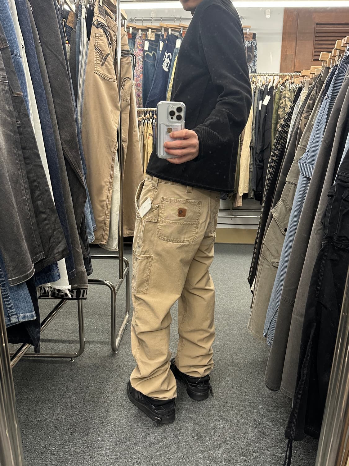 34) 칼하트 싱글니 베이지 워크팬츠 상품이미지1