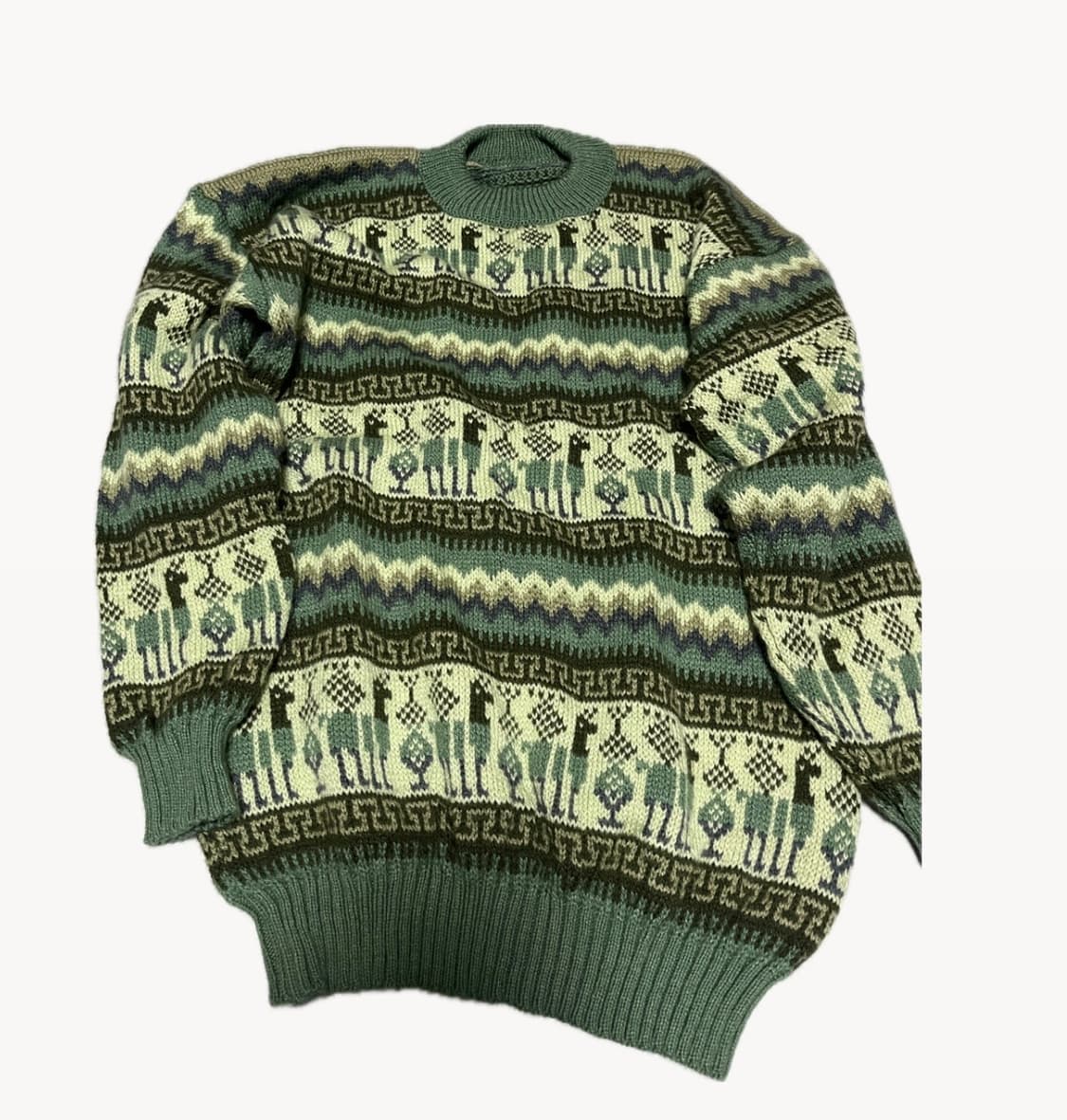 빈티지 노르딕 모리 니트 스웨터 그린 상품이미지1