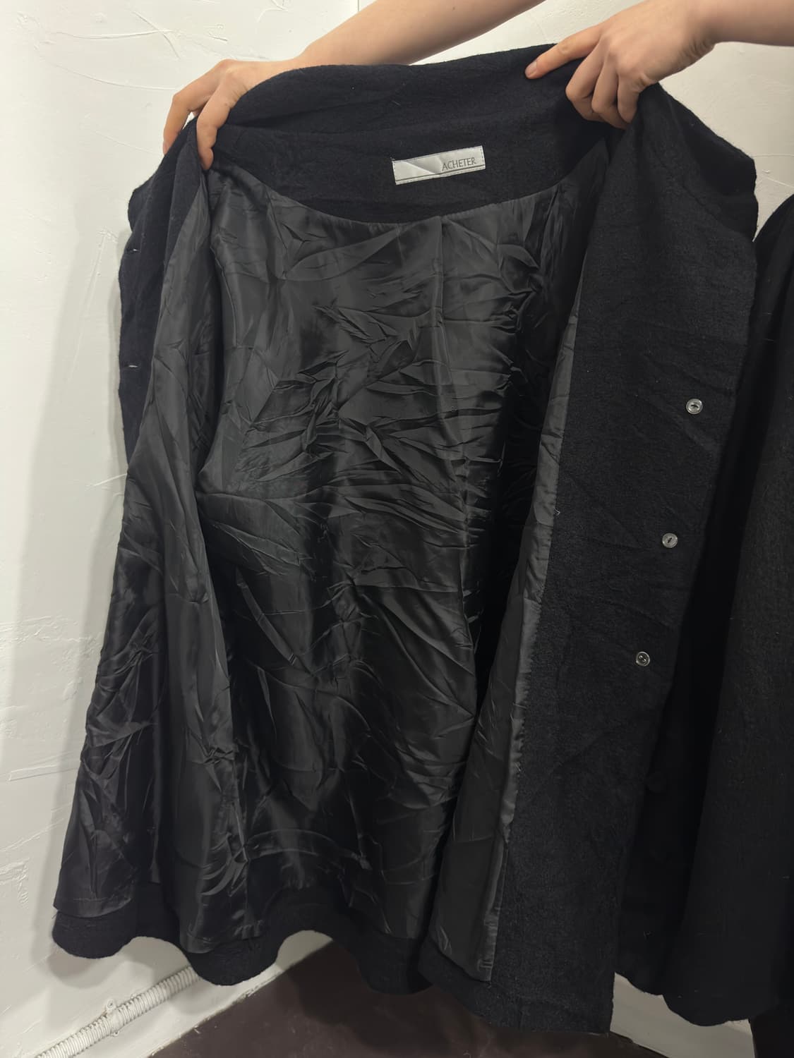 acheter dot design button wool coat 상품이미지9