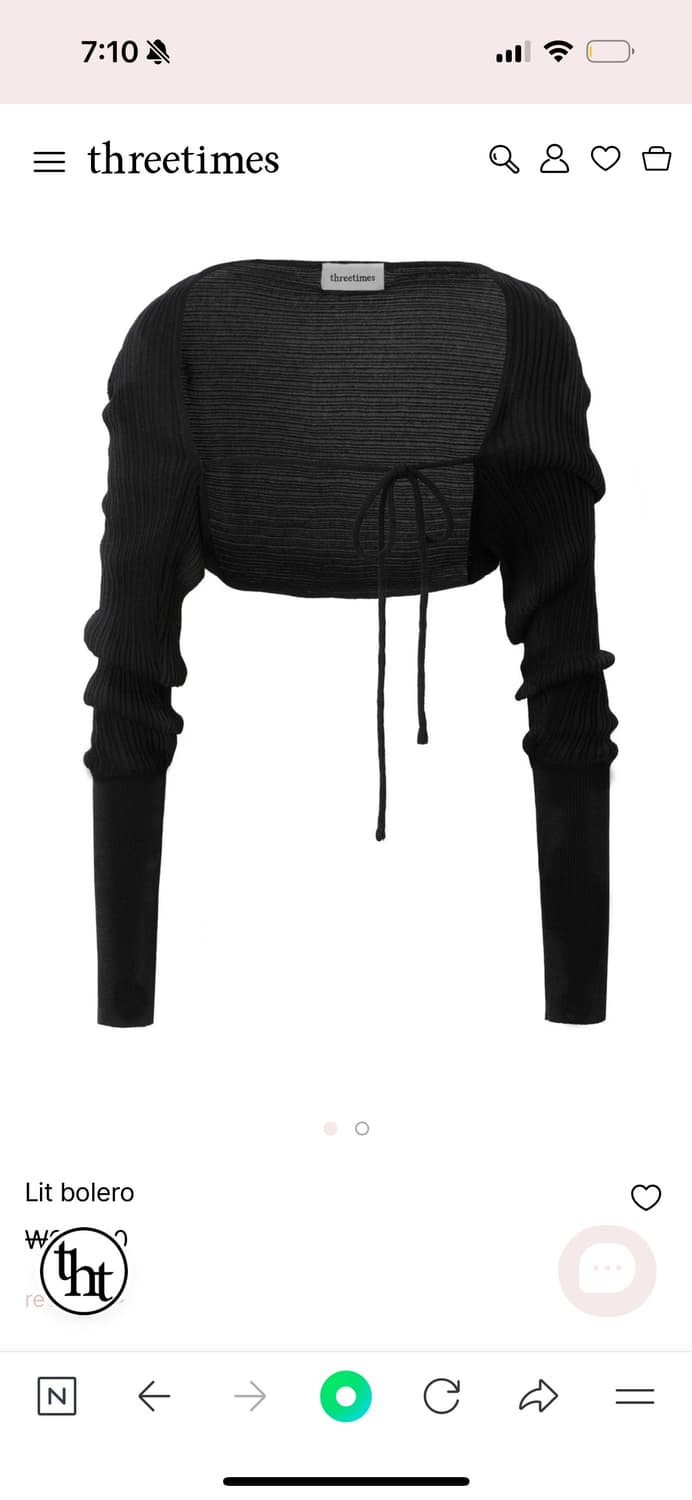 threetimes lit bolero black 상품이미지1
