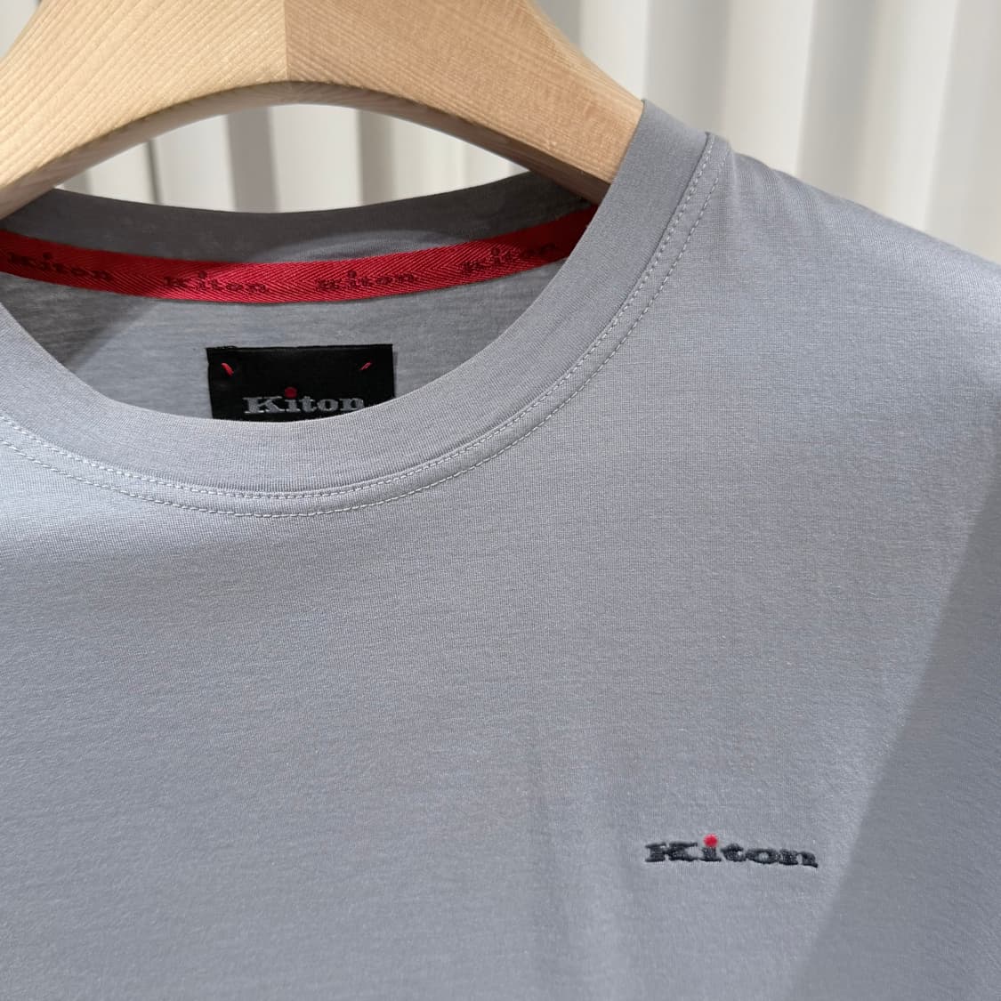 (A+/52) / 키톤 로고 자수 코튼 반팔 티셔츠 그레이 상품이미지4