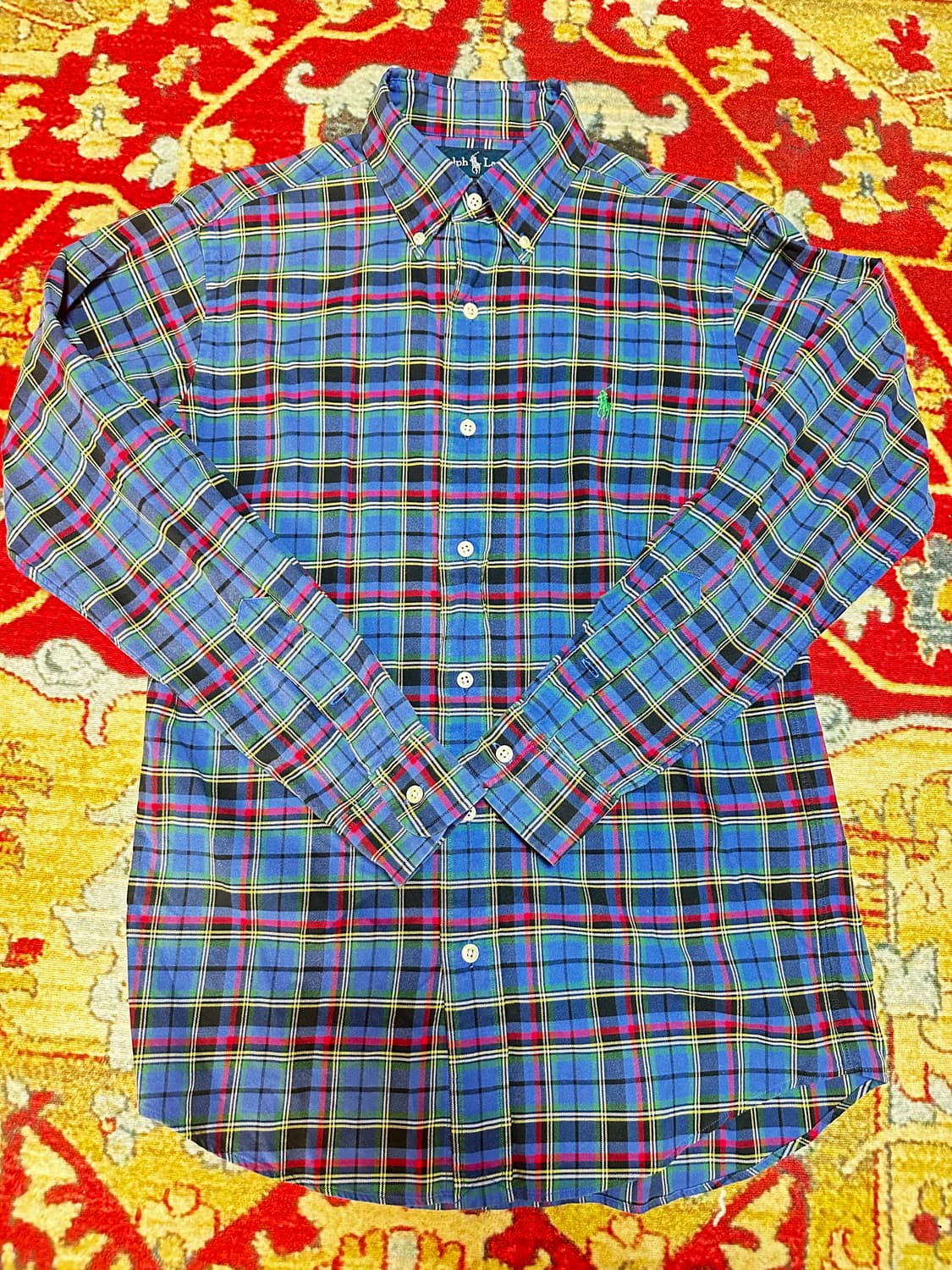 폴로 랄프로렌 체크 블루 셔츠 S 상품이미지1