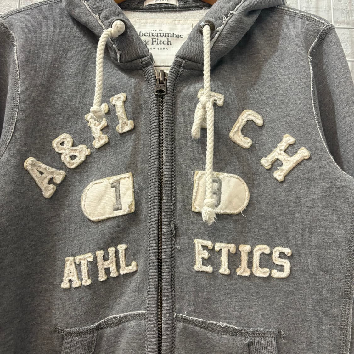 아베크롬비 y2k 빈티지 그레이 후드집업 S 상품이미지5