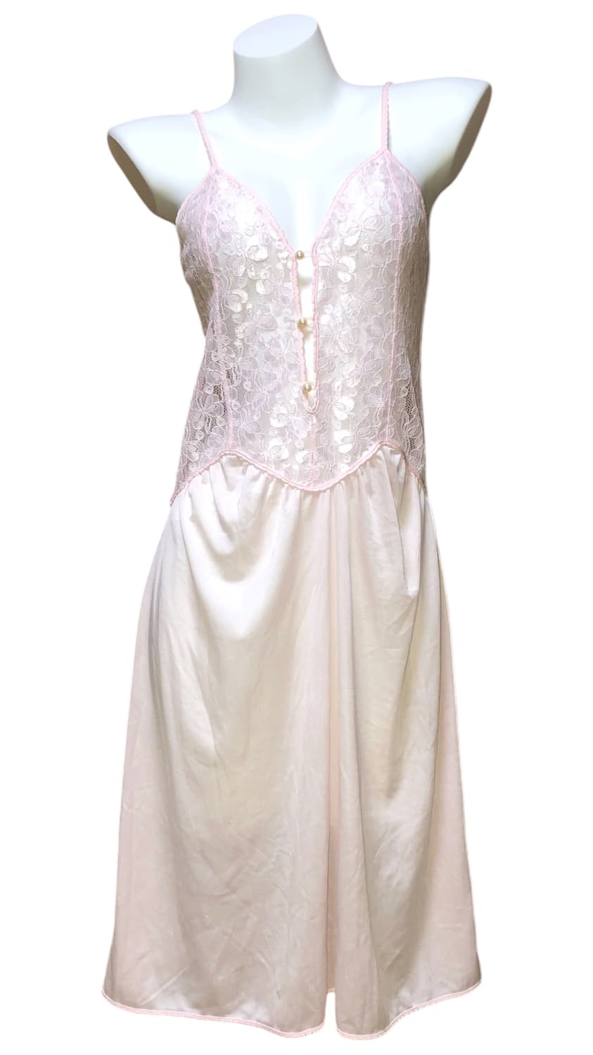 리본 레이스 진주 버튼 셔링 슬립 원피스 페어리 달천 상품이미지2