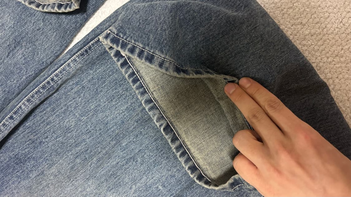해칭룸 와이드커브진 빈티지 블루 L 상품이미지8