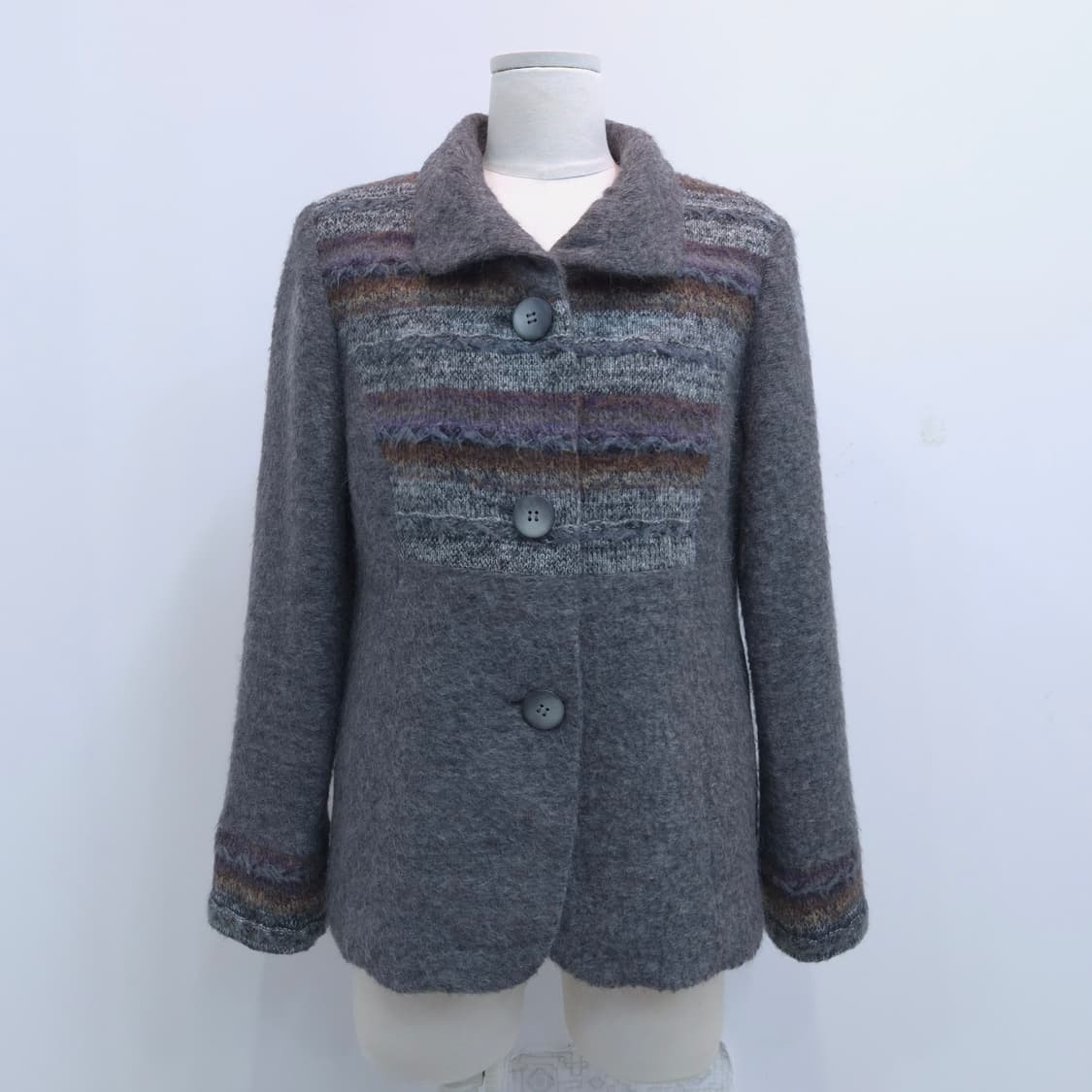 그레이 모헤어 울 코트 상품이미지1