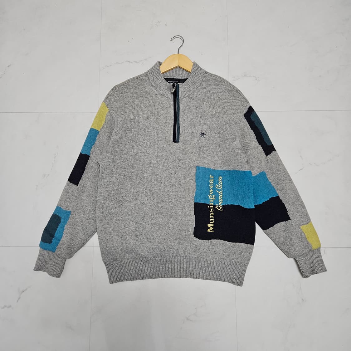 95 남성 먼싱웨어 그랜드슬램 방풍 반집업 니트 상품이미지2