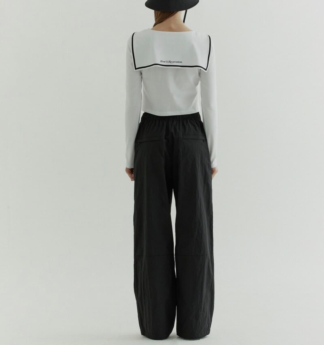 레스트앤레크레이션 RR SAILOR COLLAR CROP TOP 화이트 상품이미지5